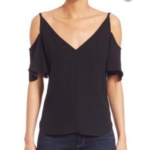 NWT A.L.C. Olivia Crepe Cold-Shoulder Top Sz 0